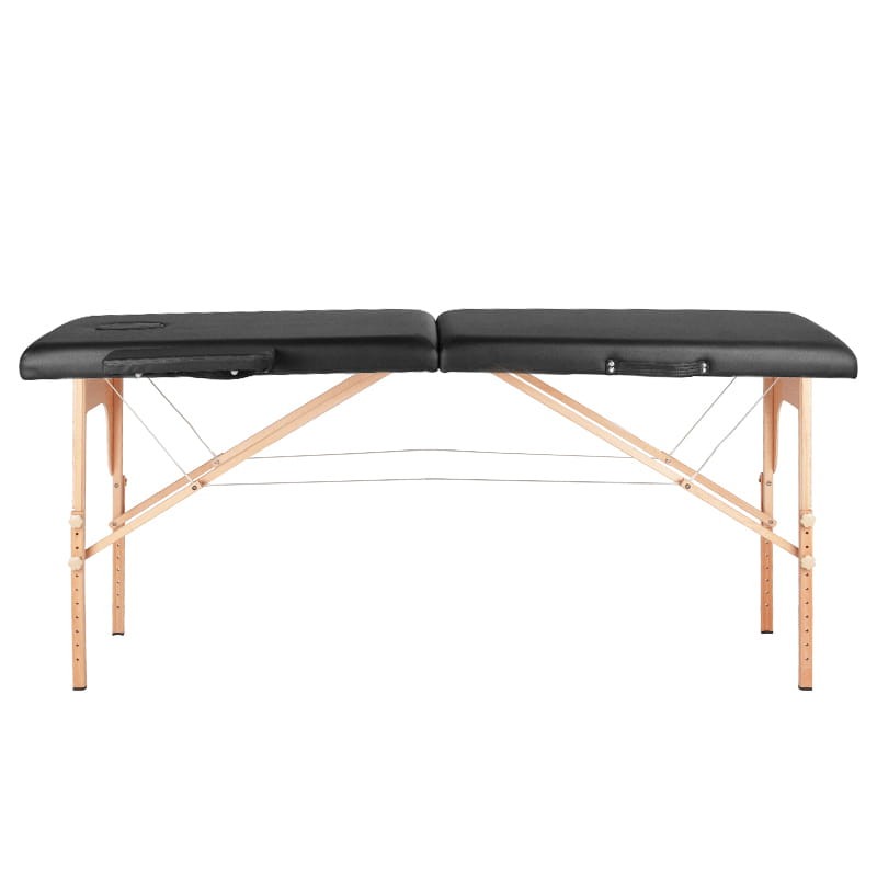 Table pliante en bois pour tatouage Komfort 2 segments noire