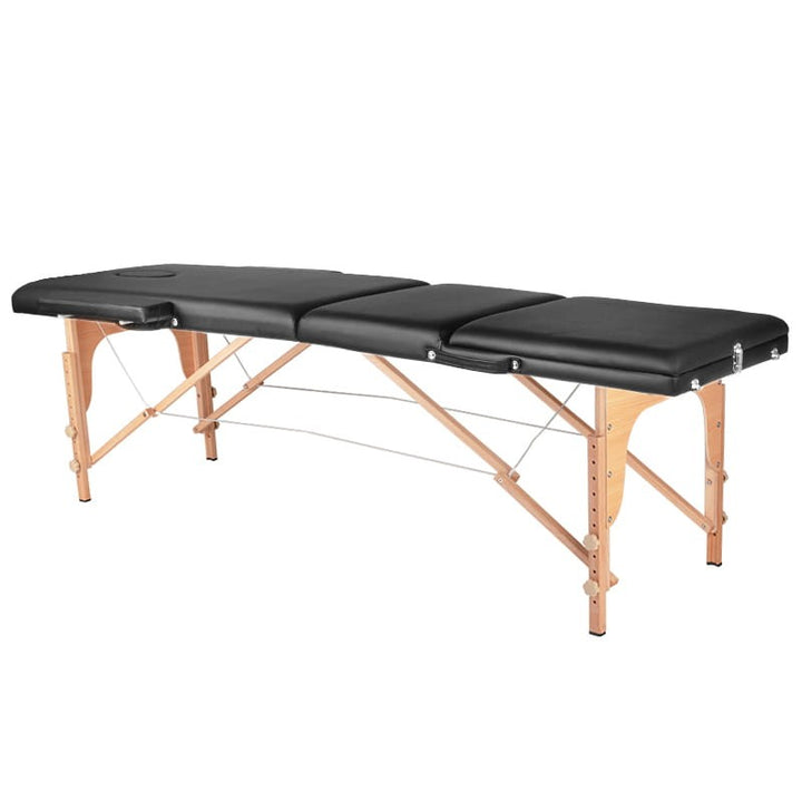 Table pliante en bois pour tatouage Komfort 3 segments noire