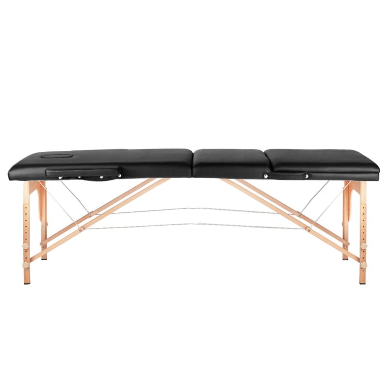 Table pliante en bois pour tatouage Komfort 3 segments noire