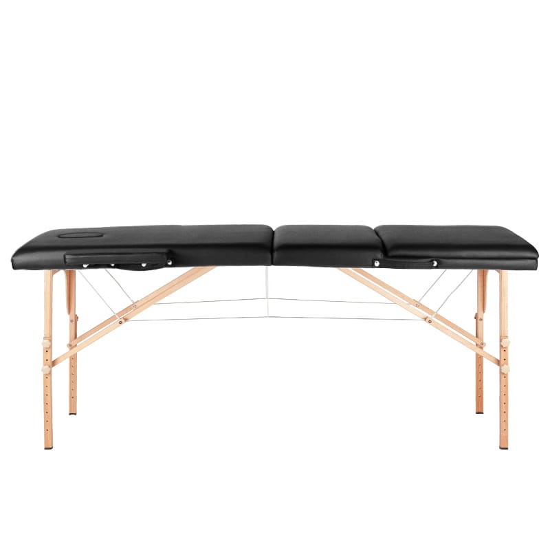 Table pliante en bois pour tatouage Komfort 3 segments noire