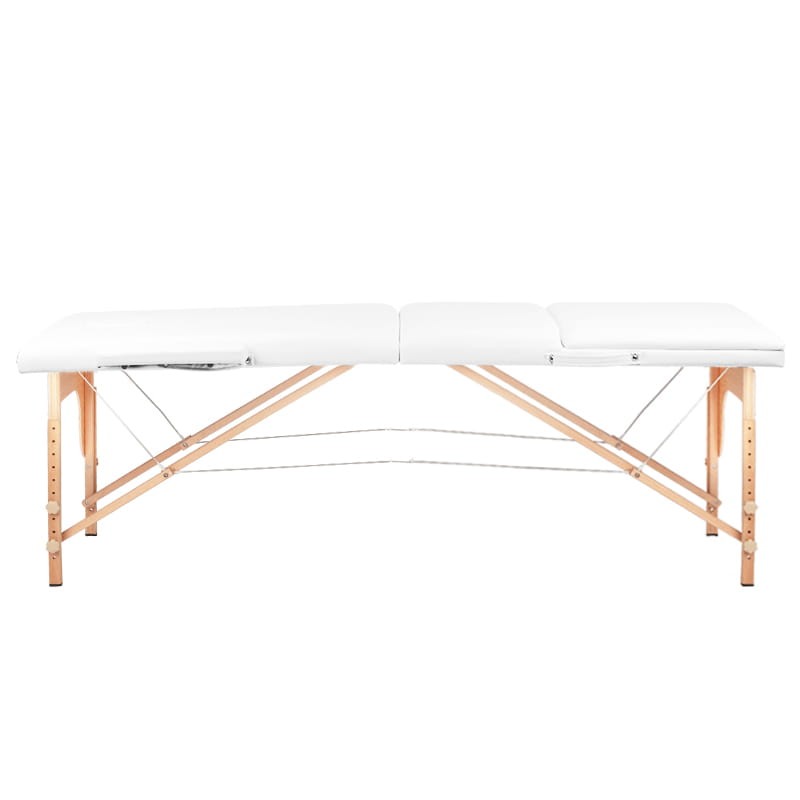 Mesa plegable de tatuaje de madera Komfort 3 segmentos blanca