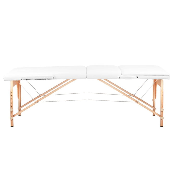 Mesa plegable de tatuaje de madera Komfort 3 segmentos blanca
