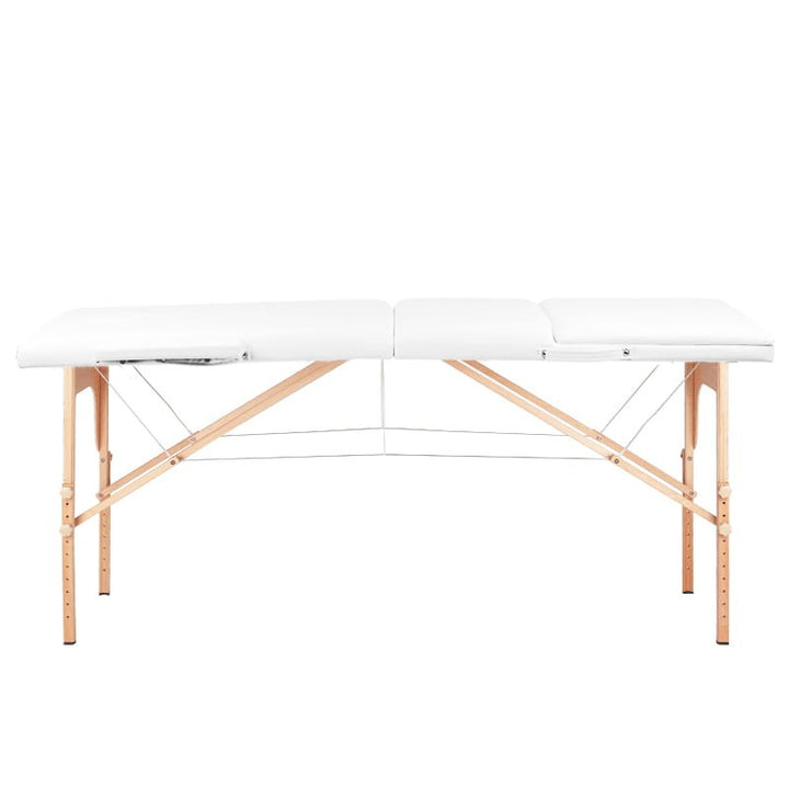 Mesa plegable de tatuaje de madera Komfort 3 segmentos blanca