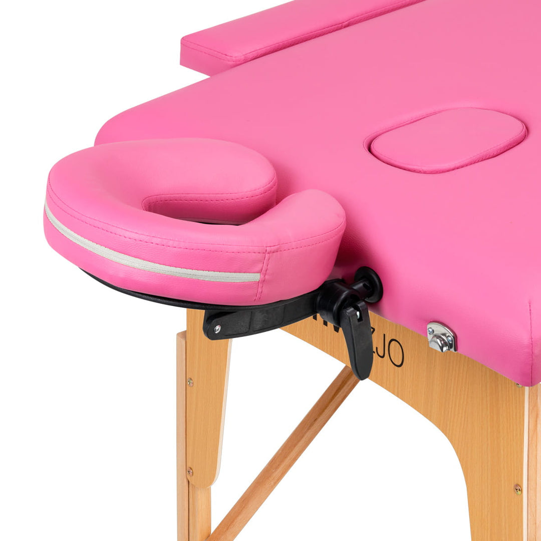 Table pliante en bois pour tatouage Komfort 2 segments rose
