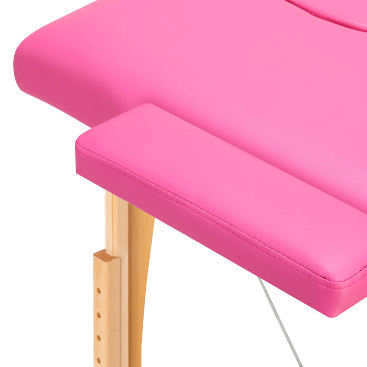 Table pliante en bois pour tatouage Komfort 2 segments rose