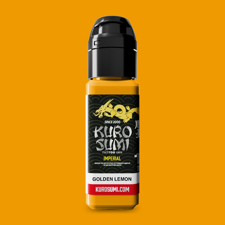 Kuro Sumi Imperial Tattoo Ink Golden Lemon 22ml - Encre de Tatouage